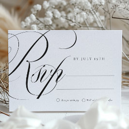 Elegante caligrafía Boda de tarjetas RSVP