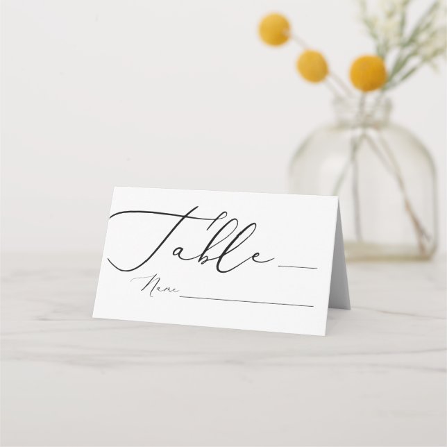 Elegante caligrafía Boda tarjetas de plaza (Anverso)