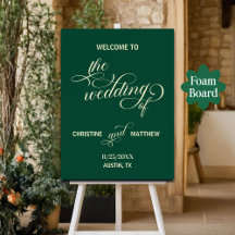 Elegante caligrafía Boda Verde azulado bienvenida