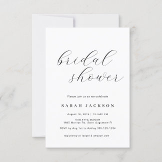 Elegante caligrafía Bridal Shower Invitación