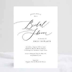 Elegante caligrafía Bridal Shower Invitación