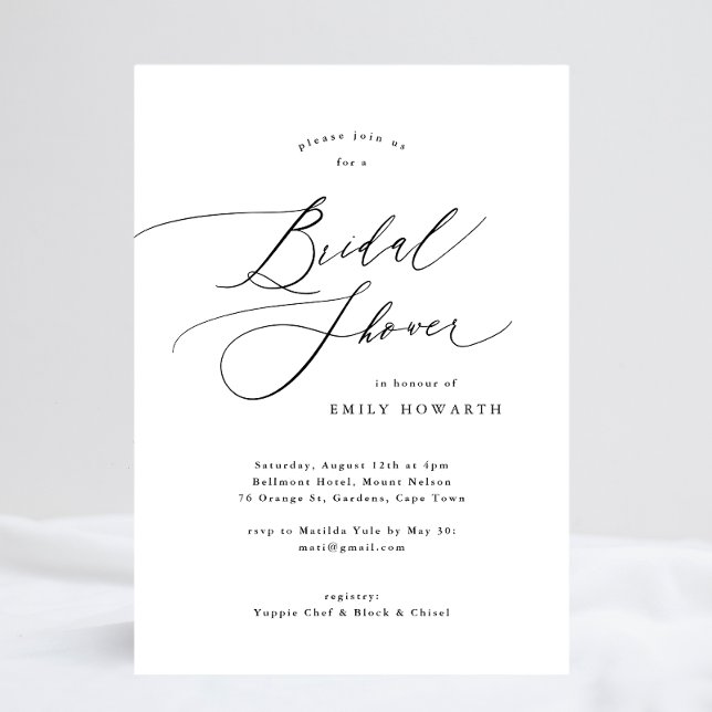 Elegante caligrafía Bridal Shower Invitación (Subido por el creador)