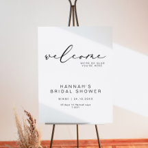 Elegante caligrafía Bridal Shower señal de bienven