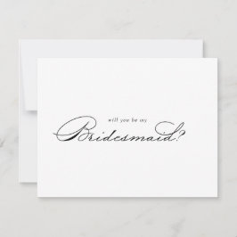 Elegante caligrafía Bridesmaid Tarjeta de Nota de 