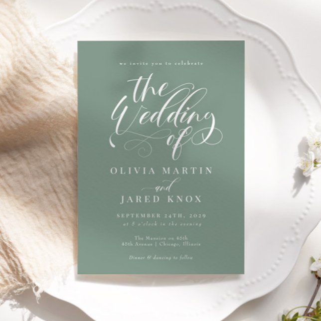 Elegante caligrafía clásica invitación a la boda (Subido por el creador)
