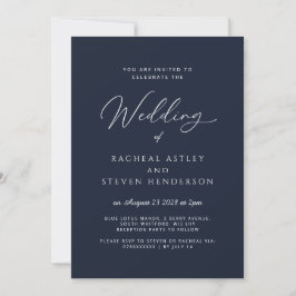 Elegante caligrafía clásica invitación a la boda
