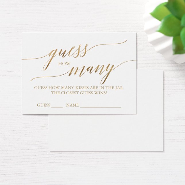 Elegante caligrafía de oro adivina cuántos besos (Escritorio)