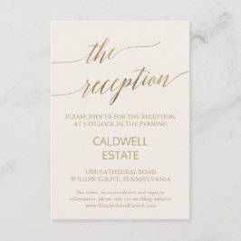 Elegante caligrafía de oro | Recepción de marfil