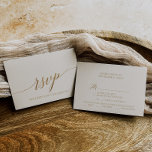 Elegante caligrafía de oro | RSVP de selección de<br><div class="desc">Esta elegante carta de marfil de caligrafía dorada es perfecta para un boda sencillo. El diseño neutro cuenta con una tarjeta minimalista decorada con una romántica tipografía de Relieve metalizado de imitación de oro. Esta tarjeta de respuesta boda le pregunta a los clientes qué comida desean en la recepción. Nota:...</div>