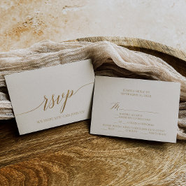 Elegante caligrafía de oro | RSVP de selección de 