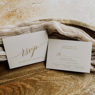 Elegante caligrafía de oro   RSVP de selección de 