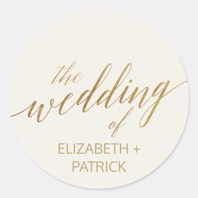 Elegante caligrafía de oro | Sellos para sobres de (Anverso)