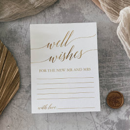 Elegante caligrafía de oro tarjetas de buena volun