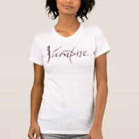 Elegante caligrafía de sangre Vampire camiseta de 