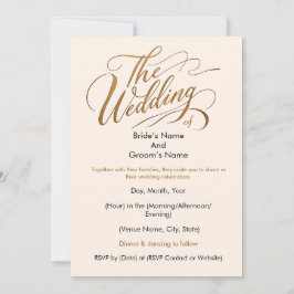 Elegante caligrafía "El Boda de" invitación