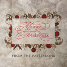 Elegante caligrafía Familia Nombre Feliz Navidad