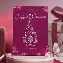 Elegante caligrafía Feliz Navidad Magenta