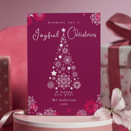 Elegante caligrafía Feliz Navidad Magenta