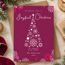 Elegante Caligrafía Feliz Navidad Magenta