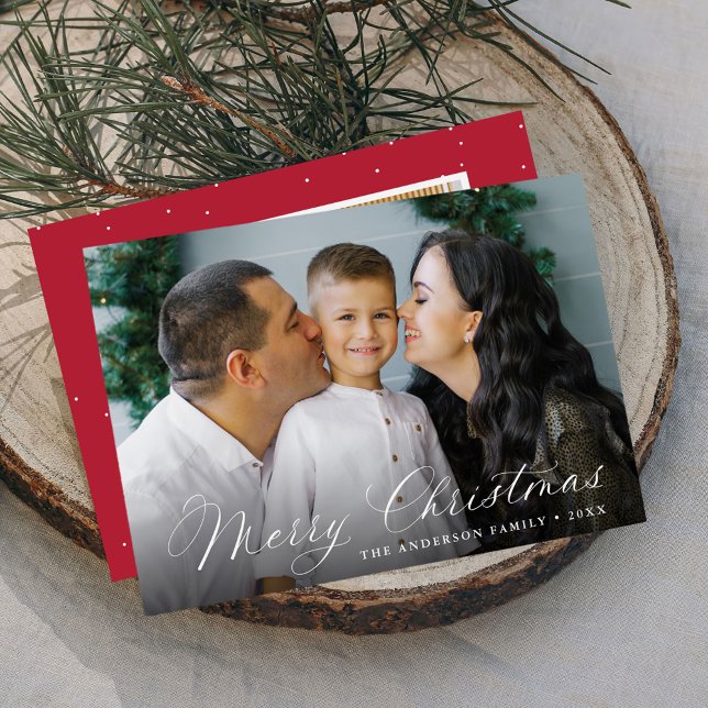 Elegante caligrafía Feliz Navidad Rojo 2 foto (Subido por el creador)