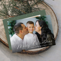 Elegante caligrafía Feliz Navidad Sage 2 Foto