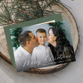 Elegante caligrafía Feliz Navidad Sage 2 Foto