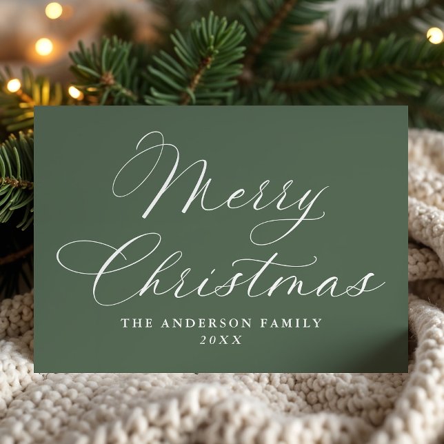 Elegante caligrafía Feliz Navidad Sage no foto (Subido por el creador)