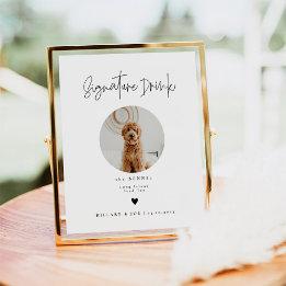 Elegante caligrafía Firma Bebidas Mascota Boda F