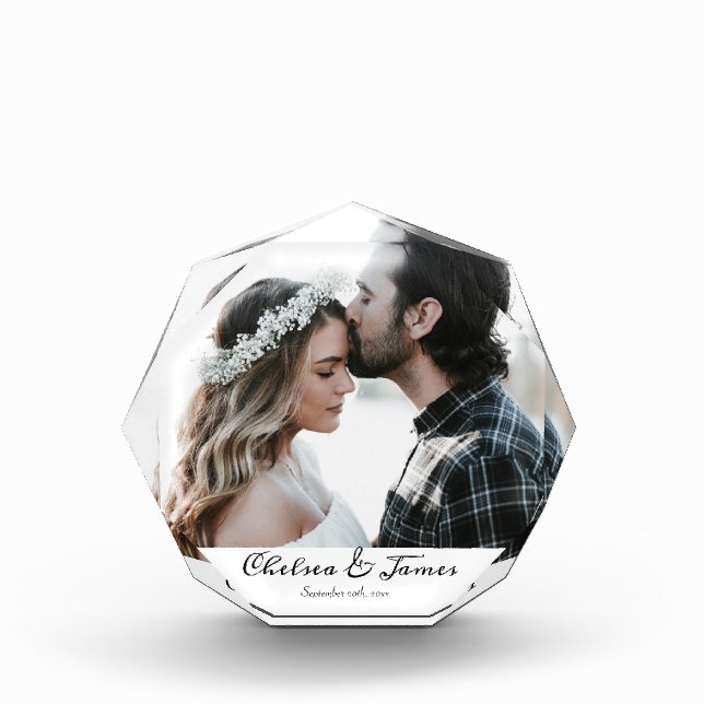 Elegante caligrafía Foto Bloque de parejas de reci (Anverso)