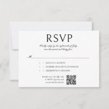 Elegante caligrafía Foto QR Boda de código RSVP