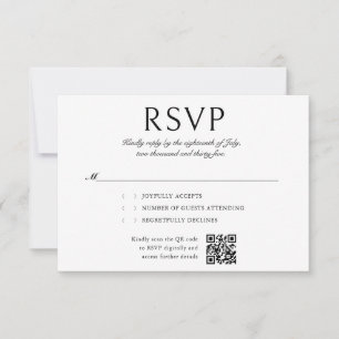 Elegante caligrafía Foto QR Boda de código RSVP