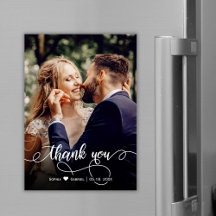 Elegante caligrafía guión Boda foto gracias