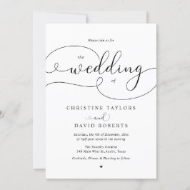 Elegante caligrafía, invitación a la boda casual