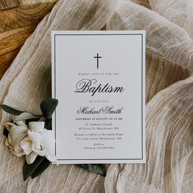 elegante caligrafía invitación al bautismo de marc (Subido por el creador)