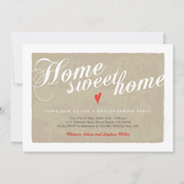 Elegante caligrafía Invitación moderna al calor de (Anverso)