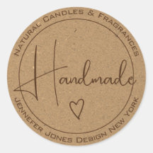 Elegante caligrafía Kraft Etiquetas artesanales