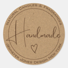 Elegante caligrafía Kraft Etiquetas artesanales