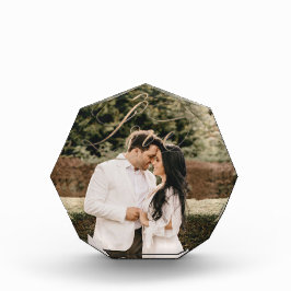 Elegante caligrafía L-O-V-E Bloque fotográfico