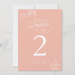 Elegante caligrafía Melón color rosa número de mes