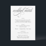 Elegante caligrafía Menú de cócteles Boda de lujo<br><div class="desc">Menú de cócteles Boda de lujo: Añada un toque sofisticado a la configuración de su bar con este menú de cócteles de lujo,  con caligrafía elegante y un diseño limpio. Perfecto para bodas formales,  eventos con corbata negra o celebraciones de lujo.</div>