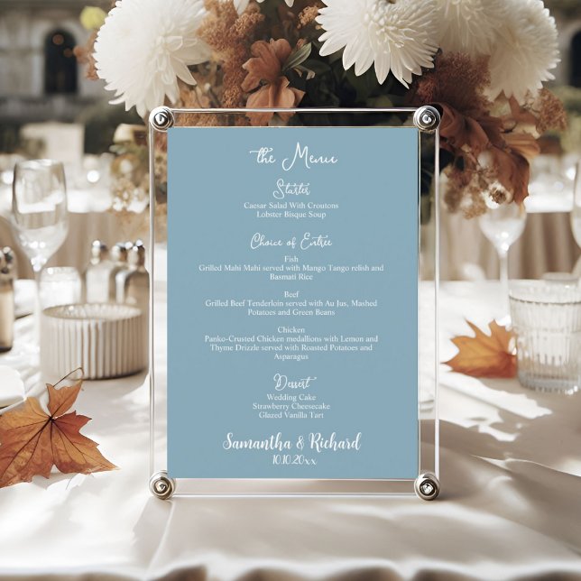Elegante caligrafía menú plano de mesa Boda de 5 x (Subido por el creador)