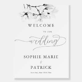 Elegante caligrafía Moda Magnolia Boda Bienvenida