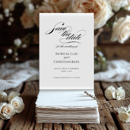 Elegante caligrafía negra Guardar la invitación de