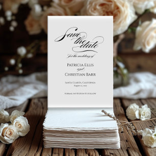 Elegante caligrafía negra Guardar la invitación de
