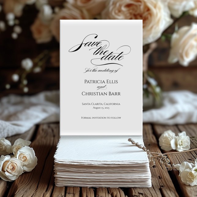 Elegante caligrafía negra Guardar la invitación de (Subido por el creador)