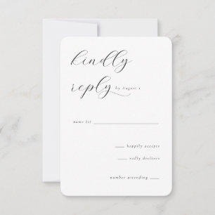 Elegante Caligrafía Negra RSVP