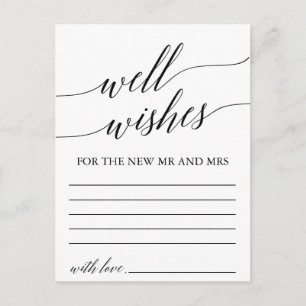 Elegante caligrafía negra tarjetas de deseos