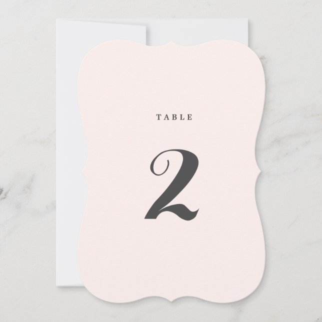 ELEGANTE CALIGRAFÍA número de mesa de boda (Anverso)