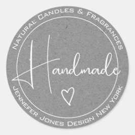 Elegante caligrafía Papel gris Etiquetas hechas a 