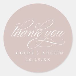 Elegante caligrafía Pegatinas de bodas rosadas pol